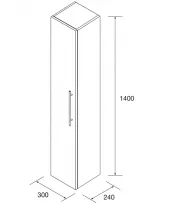 Colonne Silane 30x140cm Noyer maya - SALGAR R&eacute;f. 113642