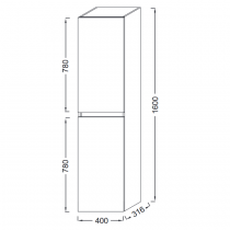 Colonne TOBIAC 40 cm 2 portes - Finition mélaminé (3 coloris au choix) - JACOB DELAFON