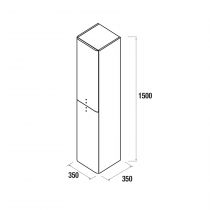 Colonne Uniiq 35cx150cm 2 portes Blanc mat - SALGAR Réf. 24692