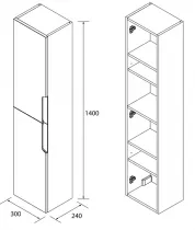 Colonne VIMA 30x140cm Ch&ecirc;ne montana - SALGAR R&eacute;f. 117933