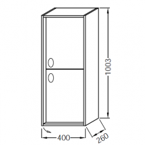 Colonne Vivienne 40cm 2 portes à droite poignées \ Bijou\  Chromé / Laque  - Jacob Delafon Réf. EB1510DLB1-TL-TL