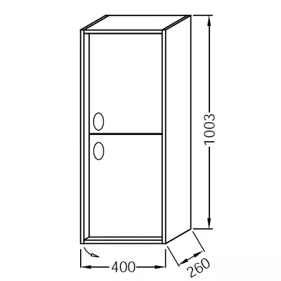 Colonne Vivienne 40cm 2 portes � droite poign�es \ Bijou\  Laiton bross� / Laque - Jacob Delafon R�f. EB1510DLB3-TL-TL