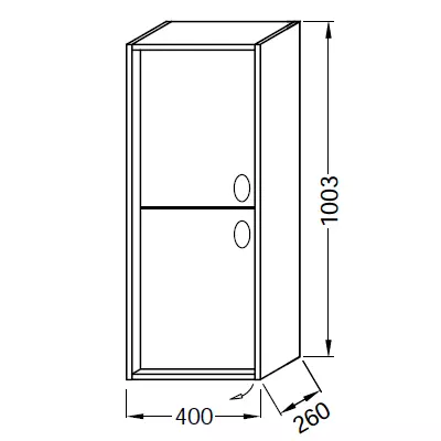 Colonne Vivienne 40cm 2 portes � gauche poign�es \ Bijou\  Chrom� / Laque - Jacob Delafon R�f. EB1510GLB1-TL-TL