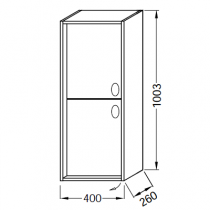 Colonne Vivienne 40cm 2 portes à gauche poignées \ Bijou\  Laiton brossé / Laque - Jacob Delafon Réf. EB1510GLB3-TL-TL