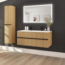 Colonne Woody 2 portes placage bois (2 finitions) - DECOTEC