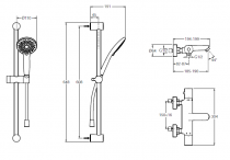 Combiné thermostatique bain-douche July Chromé - JACOB DELAFON Réf. E35683-9-CP
