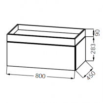 Commode Café Terrace 80 cm Chêne / Laque - JACOB DELAFON Réf. EB2437-Px-TL