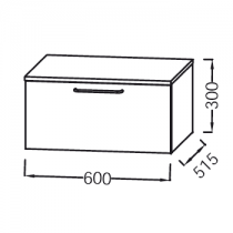 Commode Odeon Rive Gauche 60cm 1 tiroir Mélaminé - JACOB DELAFON Réf. EB2537-Rx-MM