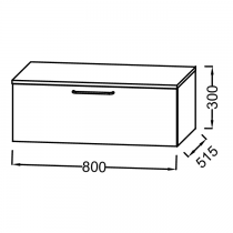 Commode Odéon Rive Gauche 80 cm 1 tiroir Finition mélaminé ou laque / 5 poignées au choix - JACOB DELAFON