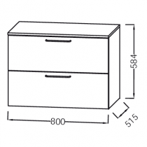 Commode Odeon Rive Gauche 80cm 2 tiroirs Laque - JACOB DELAFON Réf. EB2548-RX-TL
