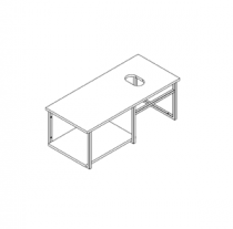 Console Atelier L100 + barre porte-serviettes - Décor bois / Blanc mat - DECOTEC Réf. 1821312