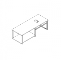 Console Atelier L120 + barre porte-serviettes - Décor bois / Blanc mat - DECOTEC Réf. 1821322
