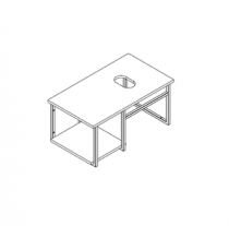 Console Atelier L80 + barre porte-serviettes - Décor bois / Blanc mat - DECOTEC Réf. 1821302