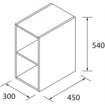 Coquette ALLIANCE 30cm 2 espaces Chêne naturel 300 x 540 x 434 mm - SALGAR Réf. 96979