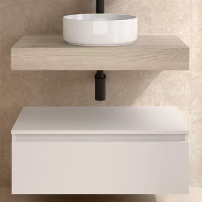 Coquette suspendue DOMUS 60cm 1 tiroir Blanc satin�  - SALGAR R�f. 113910