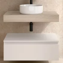 Coquette suspendue DOMUS 60cm 1 tiroir Blanc satin&eacute;  - SALGAR R&eacute;f. 113910