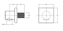 Coude de raccordement Modulo Square Chromé - JACOB DELAFON Réf. E8467-CP