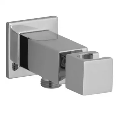 Coude de raccordement mural avec support pour flexible de douche Chrom� - JACOB DELAFON R�f. E14791-CP