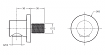 Coude de raccordement mural Modulo Round Chromé - JACOB DELAFON Réf. E8465-CP