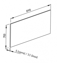 Crédence 90x70cm verre Noir - ROBLIN Réf. 6520843 / 1120540756