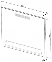 Crédence murale 100cm émaillé Noir pour TR103 - SMEG Réf. KIT1TR103