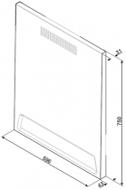 Crédence murale 60cm émaillé Noir pour TR62 - SMEG Réf. KIT1TR6N