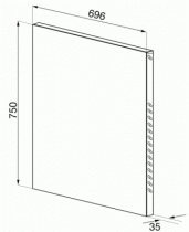 Crédence murale 70 cm Inox - SMEG Réf. KITC7X