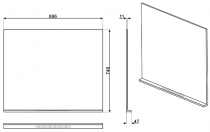 Crédence murale 90cm pour BG91PX9 - SMEG Réf. KITP90X9