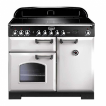 Cuisinière 100cm Falcon Classic Deluxe Blanc Chromé CDL100EIWH/C-EU 3 fours électriques / 5 foyers induction