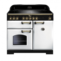 Cuisinière 100cm Falcon Classic Deluxe Blanc Laiton CDL100EIWH/B-EU 3 fours électriques / 5 foyers induction