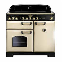 Cuisinière 100cm Falcon Classic Deluxe Crème Laiton CDL100EICR/B-EU 3 fours électriques / 5 foyers induction