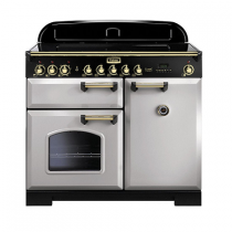 Cuisinière 100cm Falcon Classic Deluxe Gris perle Laiton CDL100EIRP/B-EU 3 fours électriques / 5 foyers induction