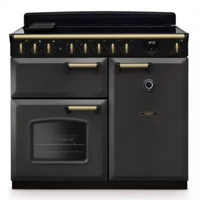 Cuisini�re 100cm Falcon Classic Deluxe NGC Ardoise laiton antique CLDL100EIPSLT/AB-E1 3 fours �lectriques / 5 foyers induction