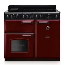 Cuisini&egrave;re 100cm Falcon Classic Deluxe NGC Bordeaux chrom&eacute; CLDL100EIPBOR/CM-E1 3 fours &eacute;lectriques / 5 foyers induction