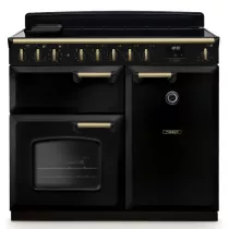 Cuisini&egrave;re 100cm Falcon Classic Deluxe NGC Noir laiton antique CLDL100EIPGBL/AB-E1 3 fours &eacute;lectriques / 5 foyers induction