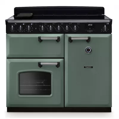 Cuisini�re 100cm Falcon Classic Deluxe NGC Vert min�ral chrom� CLDL100EIPMGR/CM-E1 3 fours �lectriques / 5 foyers induction