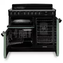 Cuisini&egrave;re 100cm Falcon Classic Deluxe NGC Vert min&eacute;ral laiton antique CLDL100EIPMGR/AB-E1 3 fours &eacute;lectriques 5foyers induction