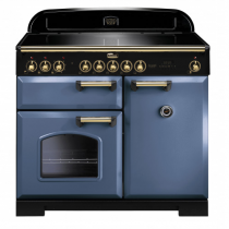 Cuisinière 100cm Falcon Classic Deluxe Roche bleue Laiton CDL100EISB/B-EU 3 fours électriques / 5 foyers induction