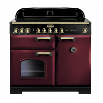 Cuisinière 100cm Falcon Classic Deluxe Rouge airelle Laiton CDL100EICY/B-EU 3 fours électriques / 5 foyers induction