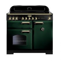 Cuisinière 100cm Falcon Classic Deluxe Vert anglais Laiton CDL100EIRG/B-EU 3 fours électriques / 5 foyers induction