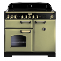 Cuisinière 100cm Falcon Classic Deluxe Vert olive Laiton CDL100EIOG/B-EU 3 fours électriques / 5 foyers induction