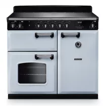 Cuisini&egrave;re 100cm Falcon Classic NGC Bleu pastel Chrom&eacute; CL100EIPMSB/CM-E1 3 fours &eacute;lectriques / 5 foyers induction