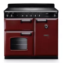 Cuisini&egrave;re 100cm Falcon Classic NGC Bordeaux Chrom&eacute; CL100EIPBOR/CM-E1 3 fours &eacute;lectriques / 5 foyers induction