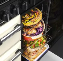 Cuisini&egrave;re 100cm Falcon Classic NGC Noir Chrom&eacute; CL100EIPGBL/CM-E1 3 fours &eacute;lectriques / 5 foyers induction