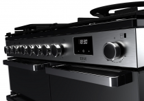Cuisinière 100cm Falcon Edge Deluxe verre Noir Chrome EDDL100EIGBLK/CM-E1  3 fours électriques / 5 foyers induction