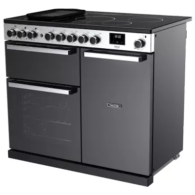 Cuisini�re 100cm Falcon Edge Deluxe verre Noir Chrome EDDL100EIGBLK/CM-E1  3 fours �lectriques / 5 foyers induction