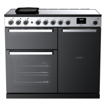 Cuisinière 100cm Falcon Edge Deluxe verre Noir Chrome EDDL100EIGBLK/CM-E1  3 fours électriques / 5 foyers induction