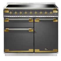 Cuisinière 100cm Falcon Elise Luxe 100 Gris Ardoise / Laiton ELS100EISL/AB-EU 3 fours électriques / 5 foyers induction