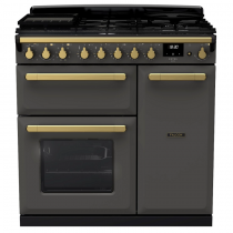 Cuisinière 100cm Falcon Estel Deluxe Ardoise / Laiton antique ESDL100DFPSLT/AB-E1 3 fours électriques / 5 foyers gaz