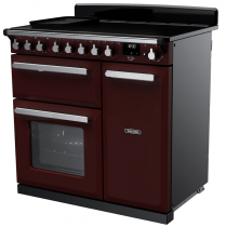 Cuisinière 100cm Falcon Estel Deluxe Bordeaux / Chromé ESDL100EIPBOR/CM-E1 3 fours électriques / 5 foyers induction